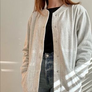 Vintage Sweatshirt Material Bomber Jacket